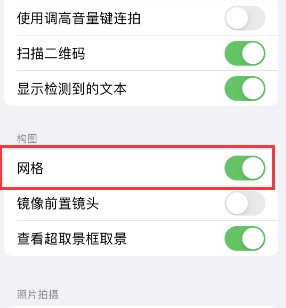 凤台苹果手机维修网点分享iPhone如何开启九宫格构图功能 